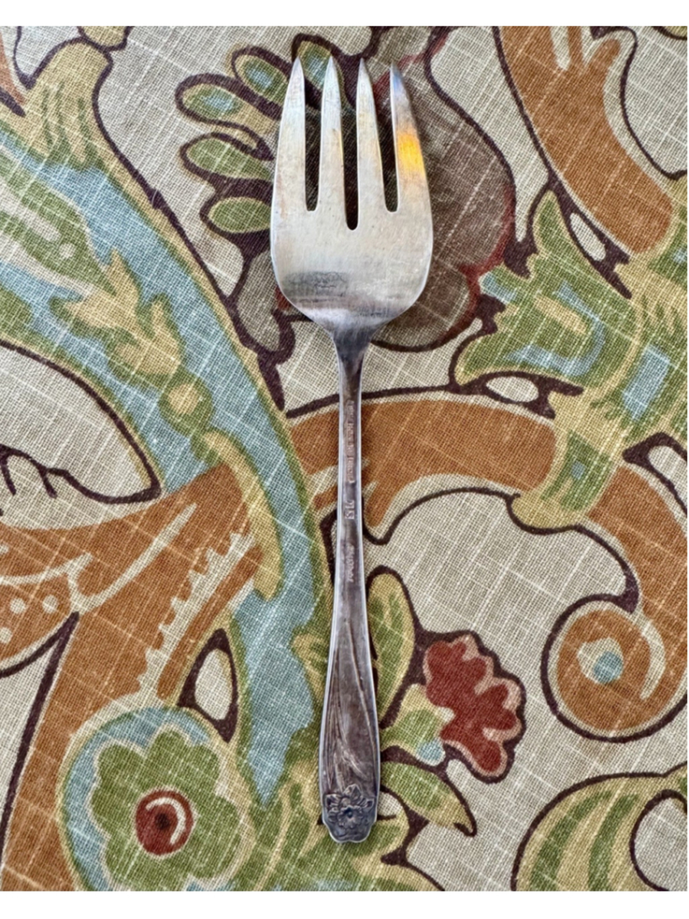 Cold Meat Serving Fork 8 3/4" 1950 Daffodil 1847 Rogers Bros - Picture 2 of 4
